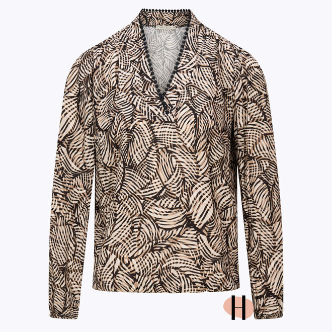 W25 205 Alisa Blouse FANCY DESSIN Camel Mix