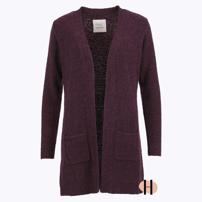 Lang Openvallend Vest in Burgundy