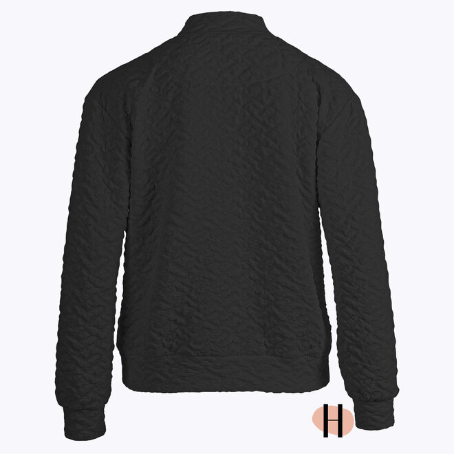 Bomber-Vestje met Knopen in Zwart