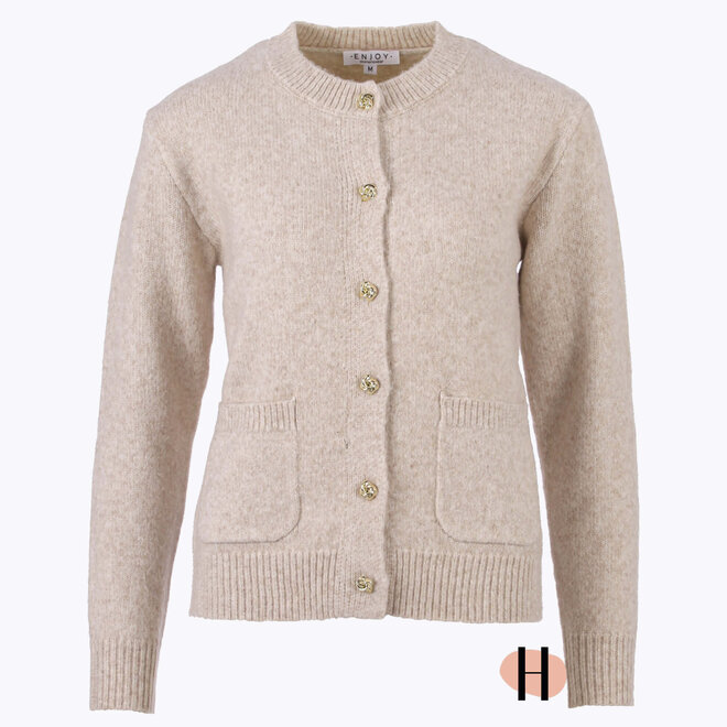 Vest met Gouden Knopen in Beige