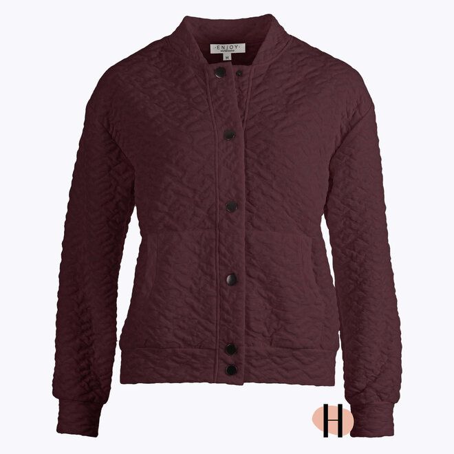 Bomber-Vestje met Knopen in Burgundy