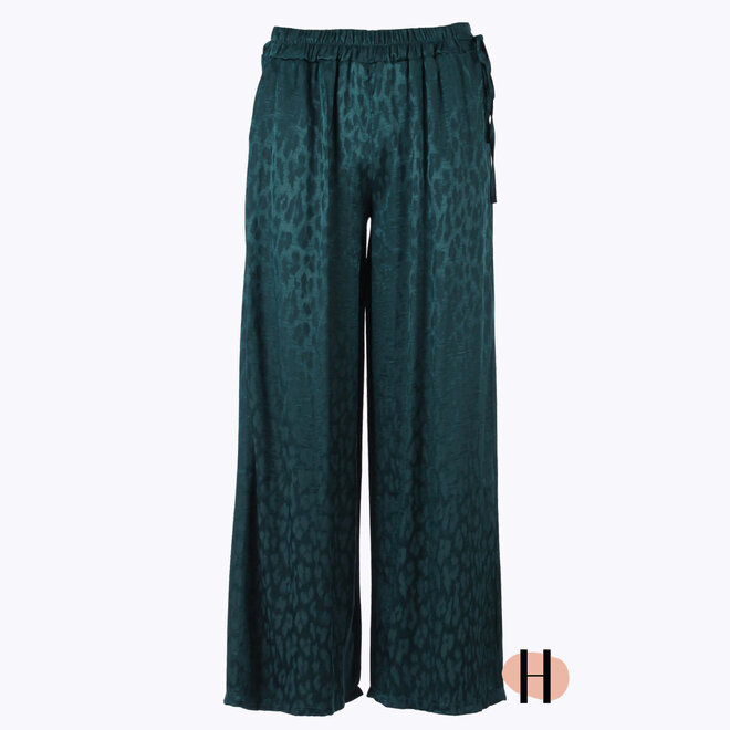 Pantalon Satijnachtige Stof in Flessengroen