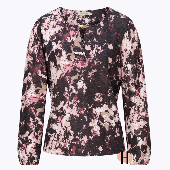 Blouson met V-Inkeping "Krystel" in Burgundy Mix