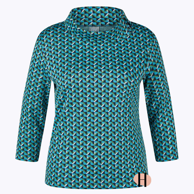 Coltrui met 3/4 Mouw en Strass Blauw/ Groen