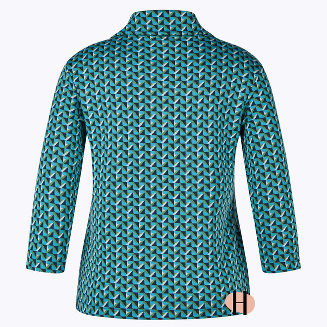 Coltrui met 3/4 Mouw en Strass Blauw/ Groen