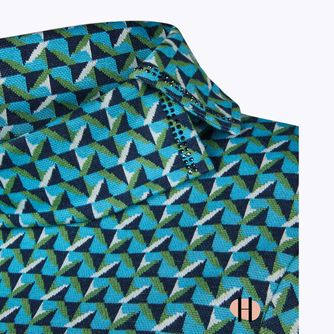 Coltrui met 3/4 Mouw en Strass Blauw/ Groen