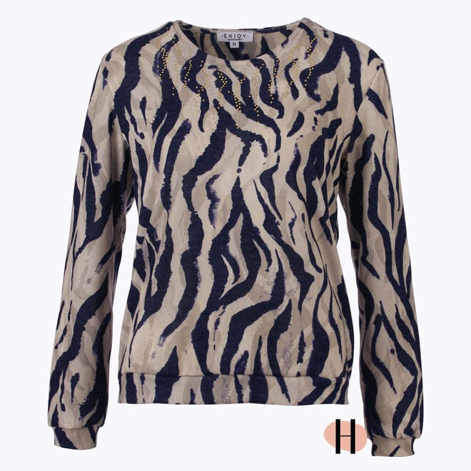 Blouson in Bruin/ Zwart Dessin met Studs