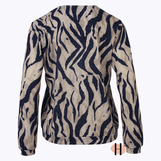 Blouson in Bruin/ Marine Dessin met Studs