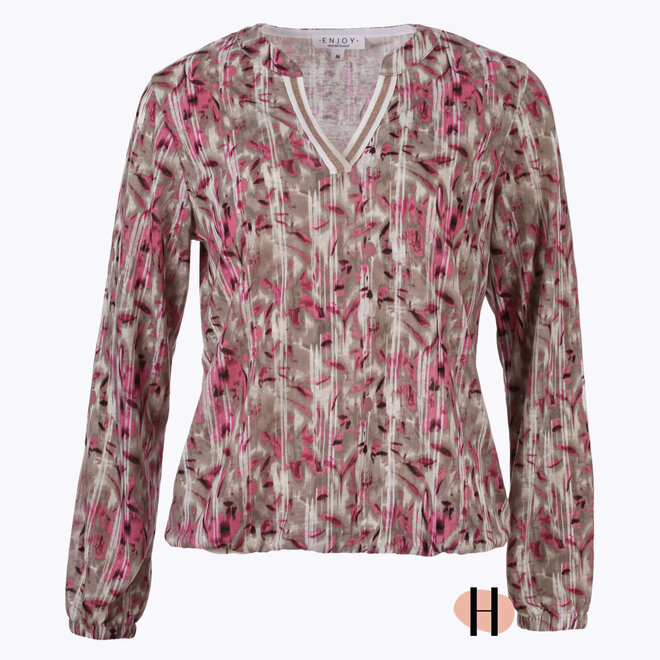 Blouson met Sportief Biesje in Zand/ Roze