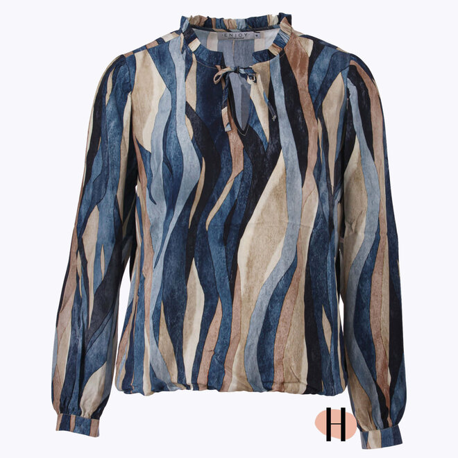 Blouson met Ruches op Kraag en Strikje