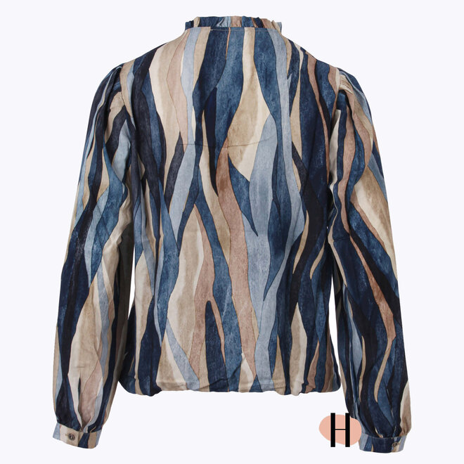 Blouson met Ruches op Kraag en Strikje