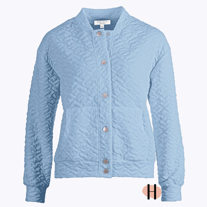 Bomber Jasje Structuur Lichtblauw