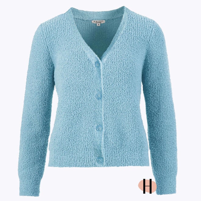 Fluffy Vestje met Knopen Lichtblauw