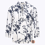 Z26 115 Cleo Blousetop BLOEM OUTLINE Ivoor-Indigo