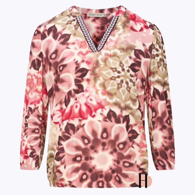 Blouson met Gehaakte Bies "Cemily" Pink Mix