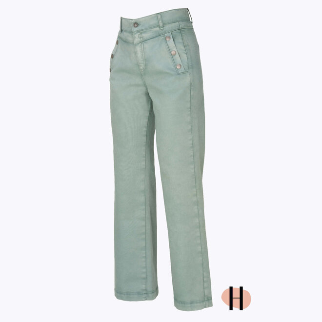 Z26 103 Carosa Broek Wijd COTTON STRETCH Jade