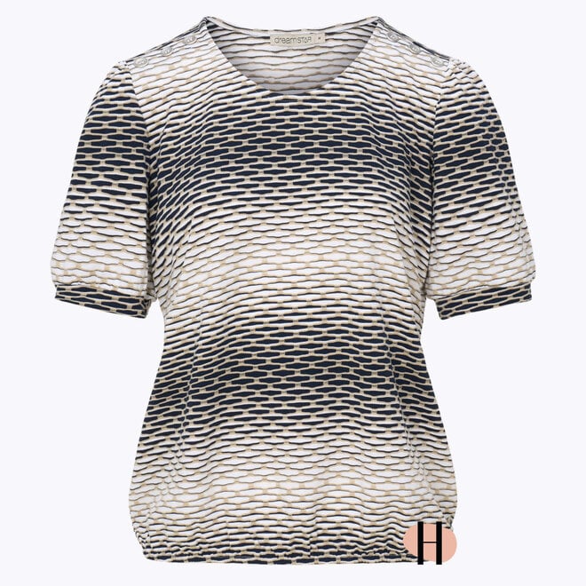 Blouson Korte Mouwen "Artidora" in Indigo-Zand