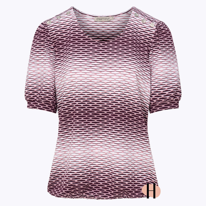 Z26 111 Artidora Top STREEP Pink-Bordeaux