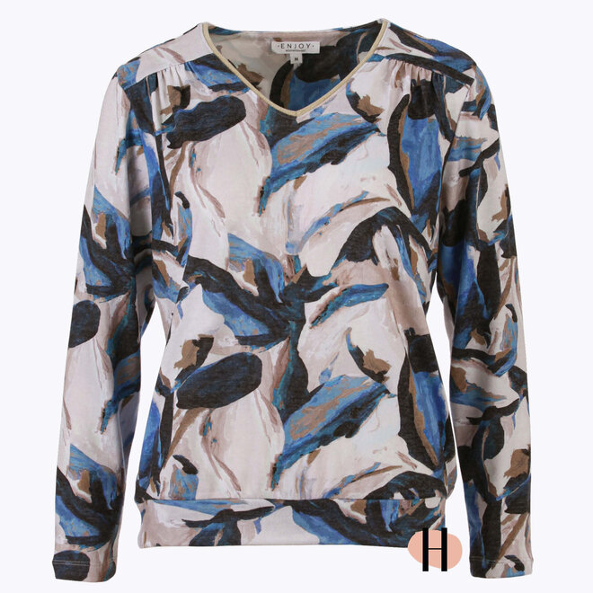 Dunne Sweater in Blauw en Grijs