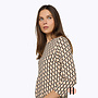 Shirt met Beige, Zwart, Wit Print