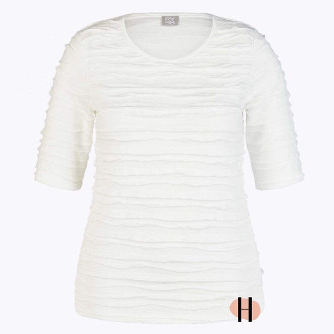 Shirt met Stroken in Wit