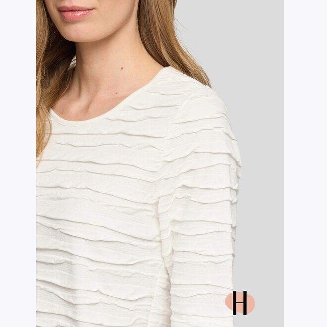 Shirt met Stroken in Wit