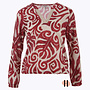 Blouson met Opvallend Dessin in Rood/ Off-White