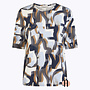 T-Shirt met Abstracte Print in Blauw en Camel