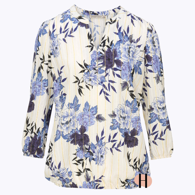 Blouson "Raquel" met Gouden Streepje in Blue-Mix