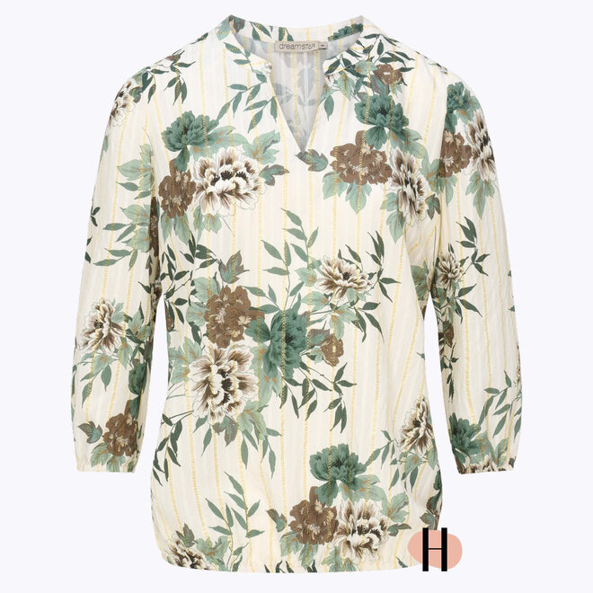 Blouson "Raquel" met Gouden Streepje in Jade-Mix