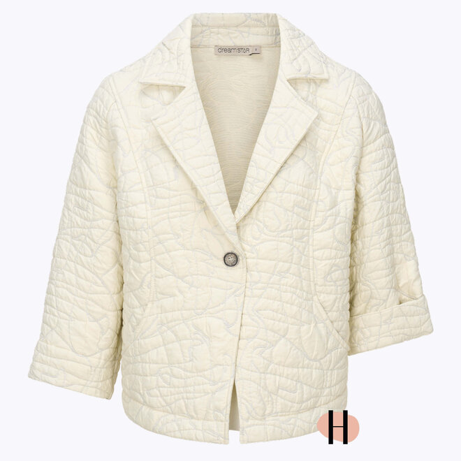 Blazer met 3/4 Mouw "Fleder" in Ivoor