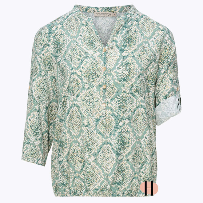 Blouson "Maxx" Slangenprint in Jade