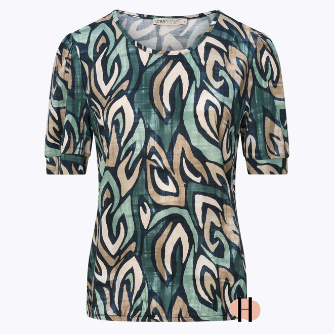 Blouson All-Over Dessin "Snoes" in Jade Mix