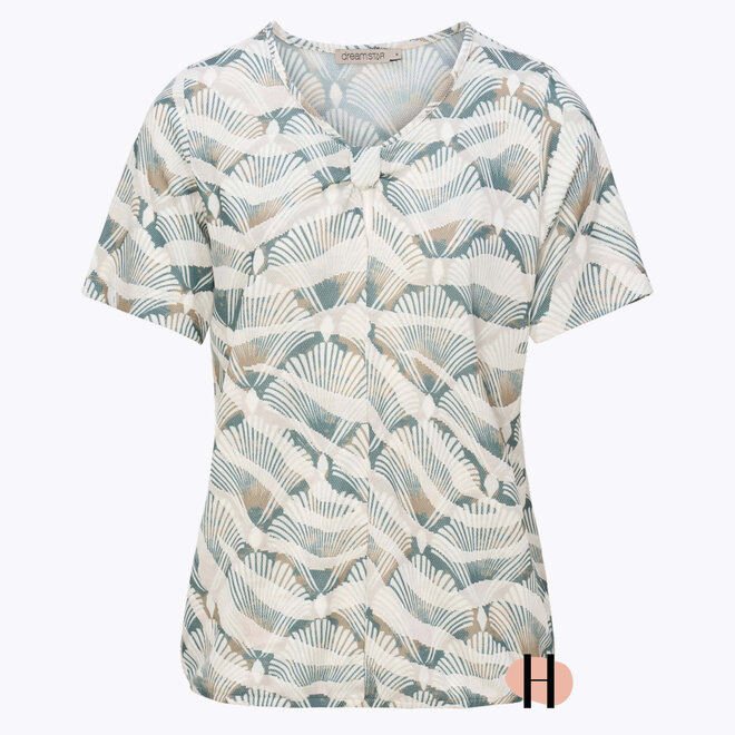 Blouson Knoopdetail Hals "Shelly" in Jade