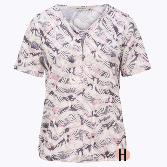 Blouson Knoopdetail Hals "Shelly" in Pink