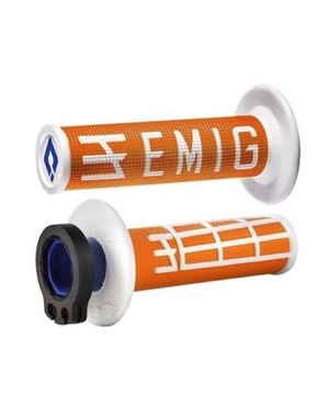 Odi ODI Half-Waffle Emig V2 Lock-On Grips Orange/White