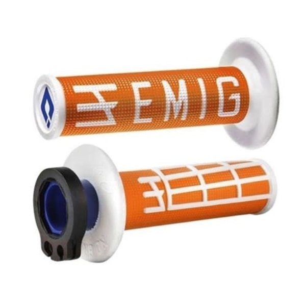 Odi ODI Half-Waffle Emig V2 Lock-On Grips Orange/White