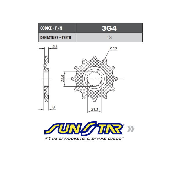 Sunstar Sunstar voortandwiel HONDA CRF 250 18+