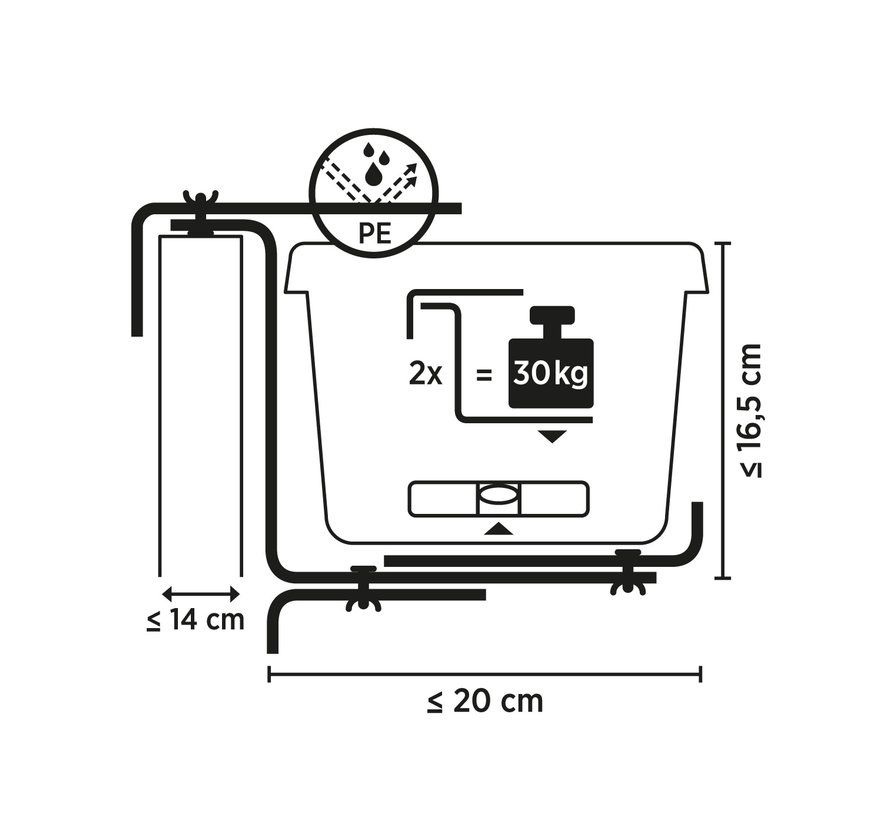 Balkonhaak Type C donker groen - 2 stuks