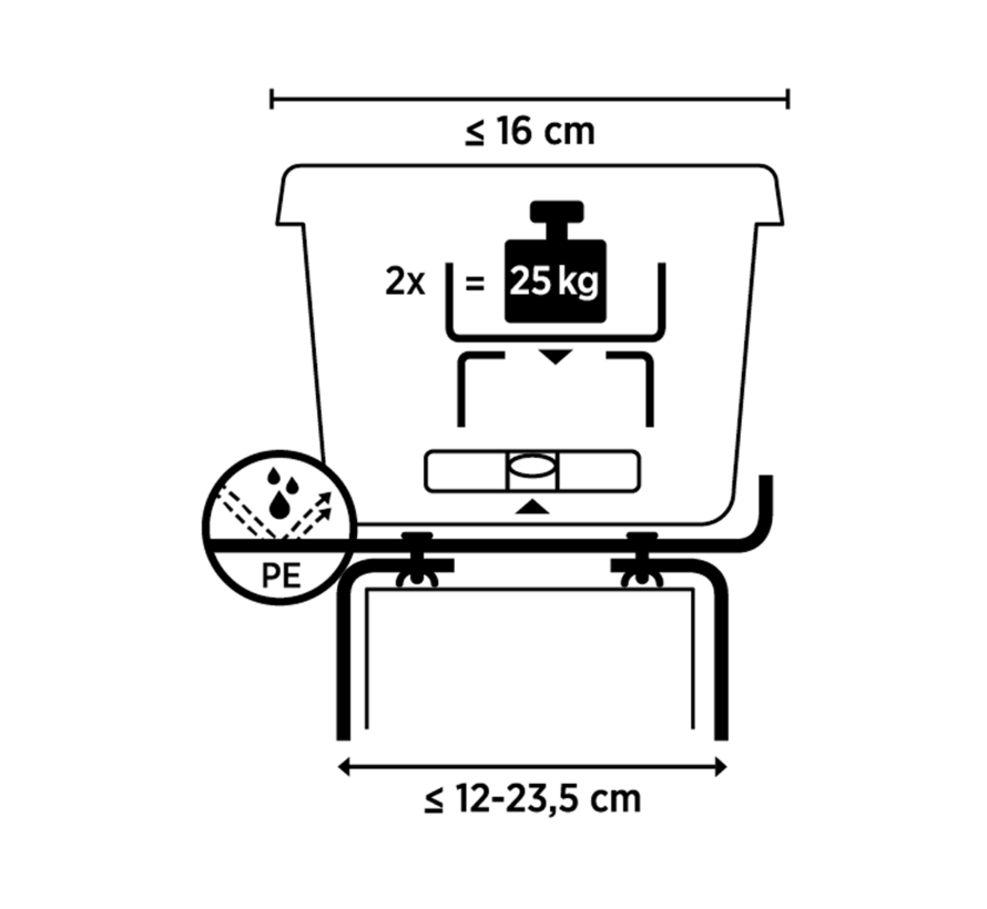 Balkonhaak Type H wit - 2 stuks