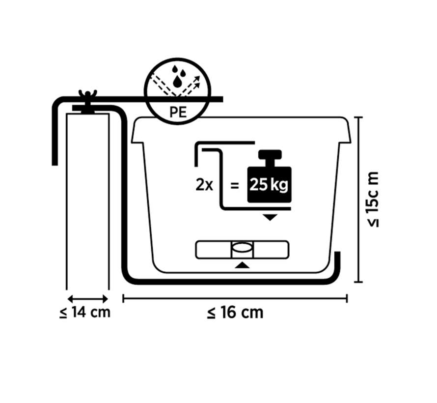 Balkonhaak Type B antraciet - 2 stuks