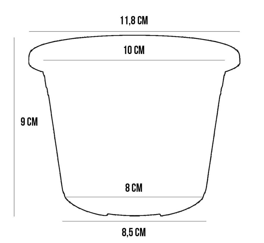 Bloempot Cylindro ø 12cm - Terracotta