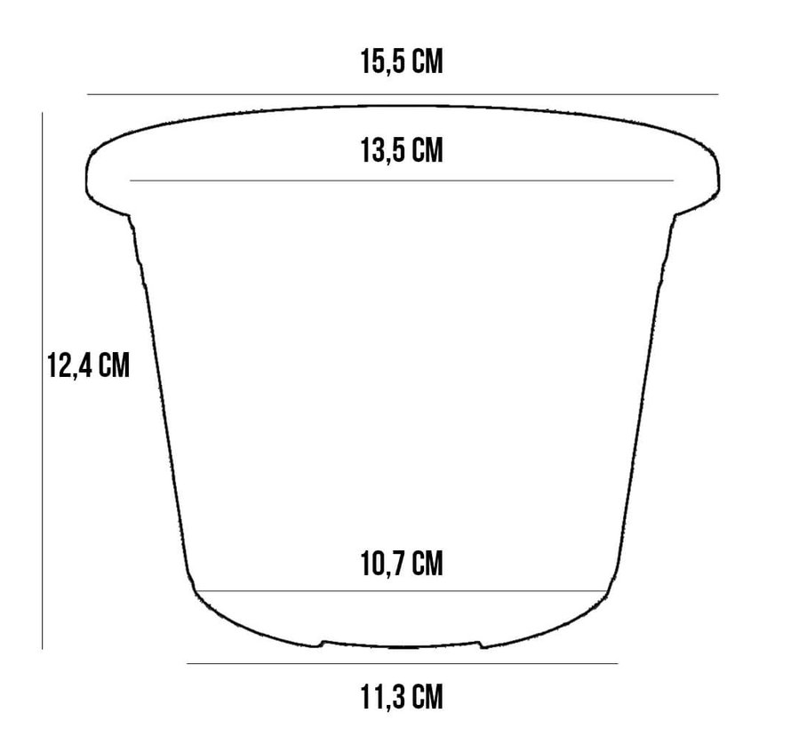 Bloempot CYLINDRO ø 16cm - Antraciet