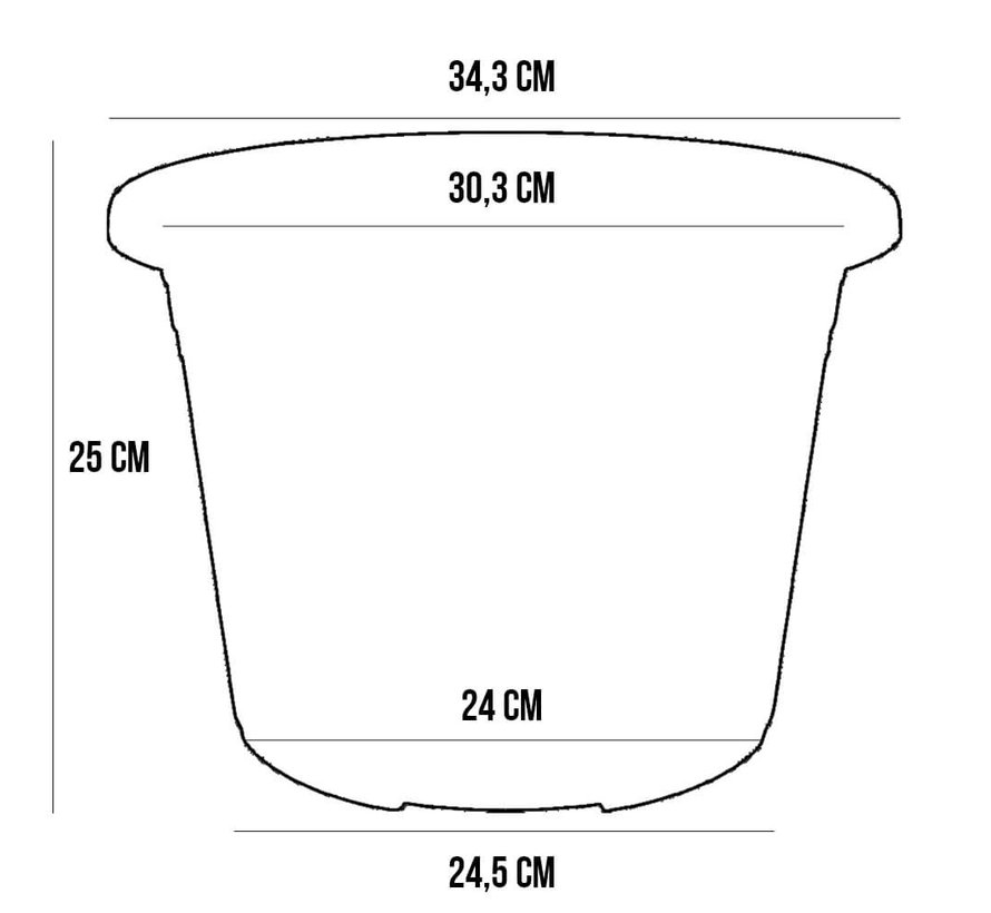 Bloempot CYLINDRO ø 35cm - Antraciet