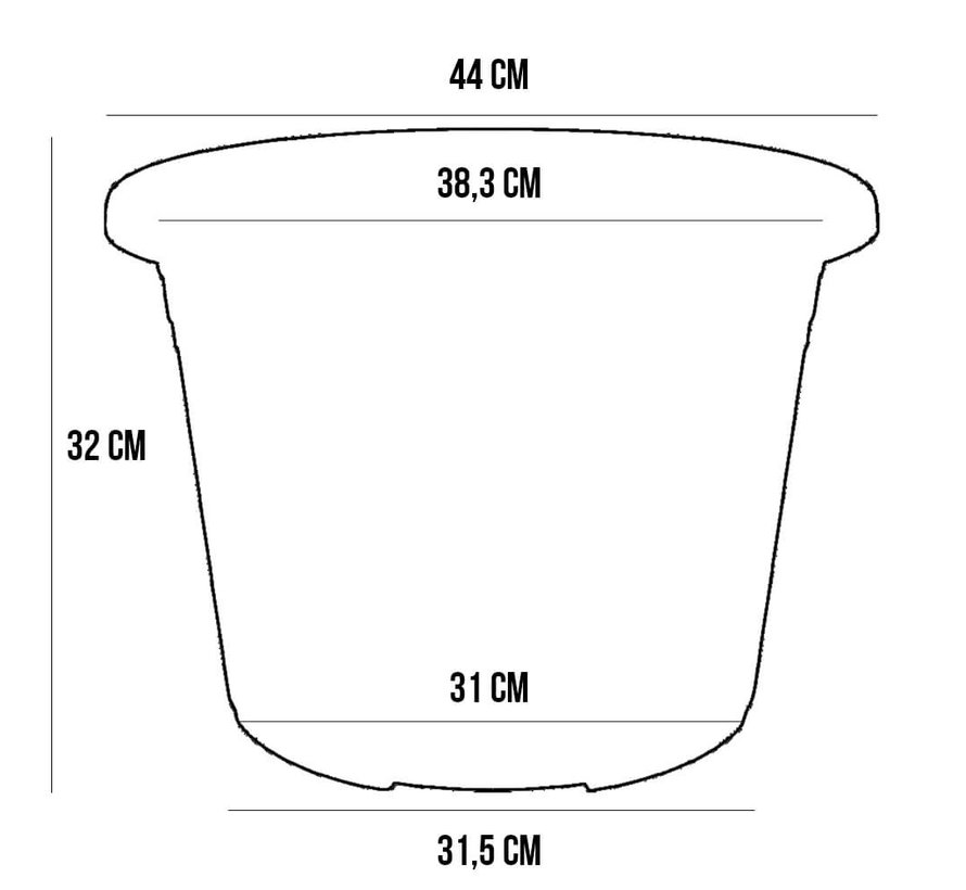 Bloempot CYLINDRO ø 45cm - Terracotta