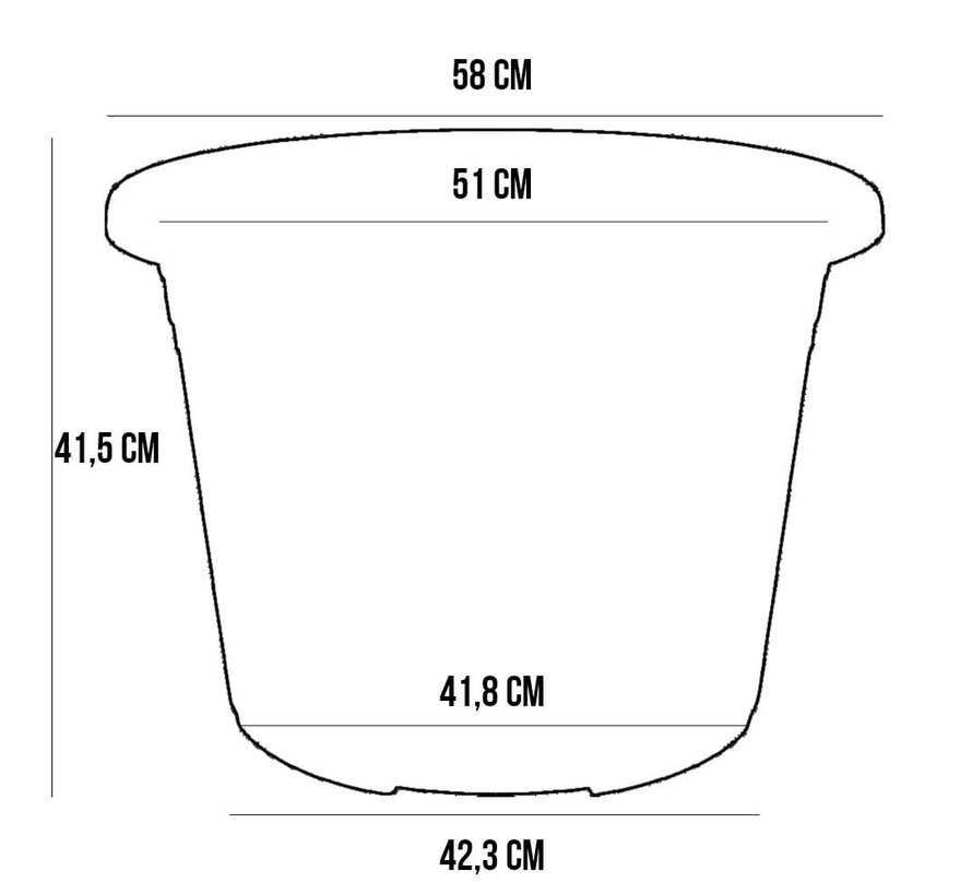 Bloempot CYLINDRO ø 60cm - Antraciet