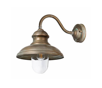 Franssen Verlichting Wandlamp - Gebogen arm - Verkoperd messing