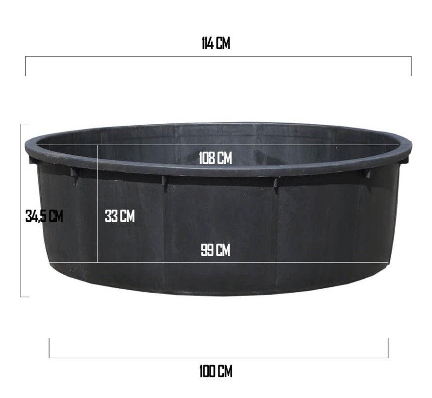 Kuip 275 liter - ø 114 x 34,5 cm