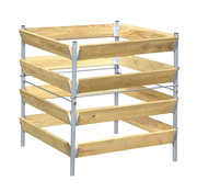 Bellissa Compostbak Hout - Metaal - 90 x 90 x 90 cm