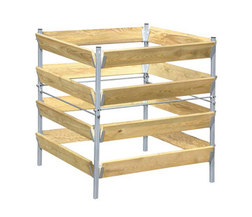 Bellissa Compostbak Hout - Metaal - 90 x 90 x 90 cm